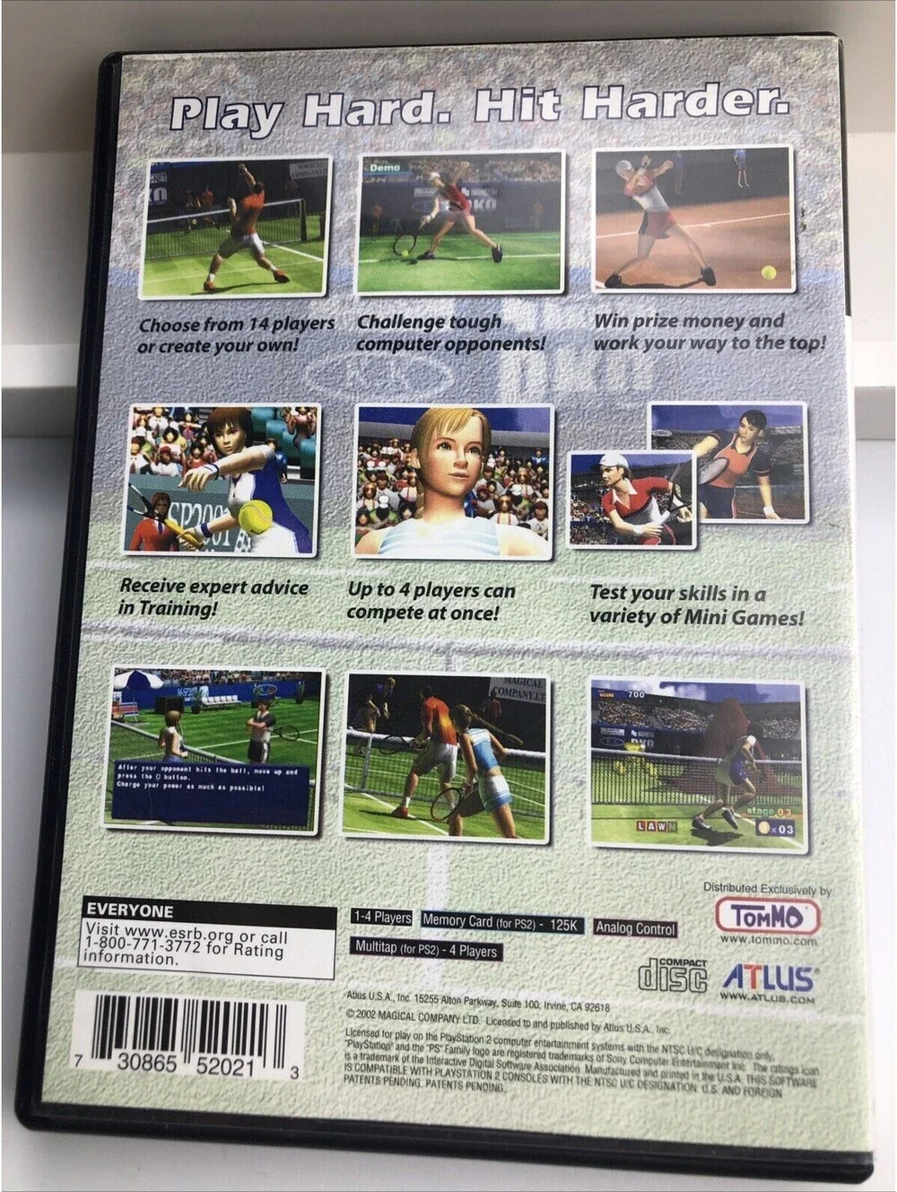Hard Hitter Tennis Sony Playstation 2 PS2 includes manual